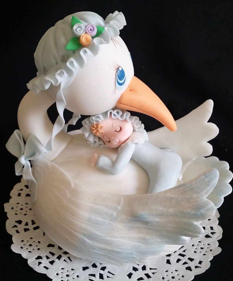 Stork Cake Topper Baby Shower Stork Stork For Cake Stork Etsy