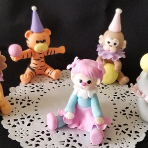 Birthday Cake Topper, Circus Party, Clowns, 1st Birthday Party, Clown Cake Decoration, Circus Clown, Circus Animal Set, Circus Carnival image 4