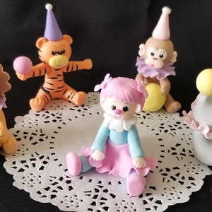 Birthday Cake Topper, Circus Party, Clowns, 1st Birthday Party, Clown Cake Decoration, Circus Clown, Circus Animal Set, Circus Carnival image 5