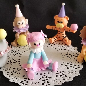 Birthday Cake Topper, Circus Party, Clowns, 1st Birthday Party, Clown Cake Decoration, Circus Clown, Circus Animal Set, Circus Carnival image 9