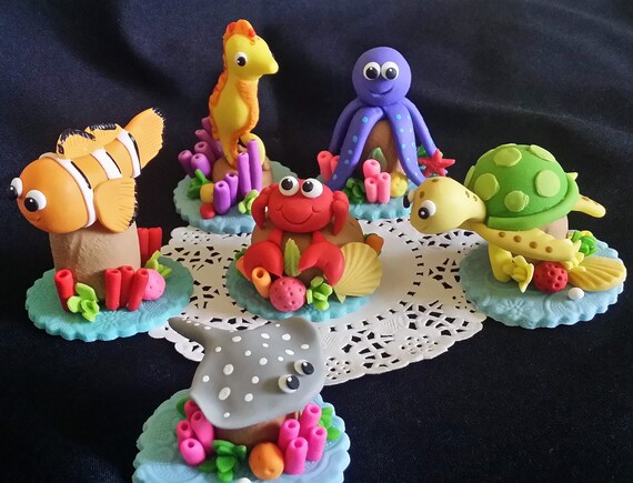 Nautical Cake Topper Under The Sea Cake Toppers Sea Creature Etsy