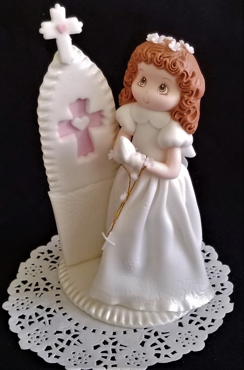 Baptism Cake Topper Girls Baptism Baptism Favors First Etsy