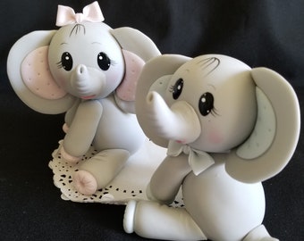 Baby Elephant Cake Topper, Baby Shower Elephant Cake Topper, Baby Elephant Cake, Elephant Baby Shower, Pink Elephant, Baby Animal Topper