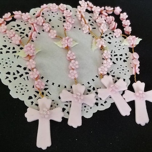 Baptism Favors, Rosaries, Baptism Rosaries, Baby Baptism, Christening Rosary Favors, First Communion Favor, White Mini Rosaries Favor 12 Pcs