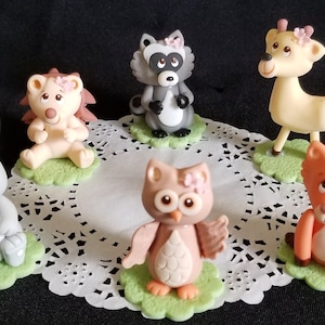 Forest Baby Shower, Woodland baby Animals, Forest Friends Cake Topper, Woodland Cake Decoration, Baby Animals Topper, Fox Racoon Bunny Deer