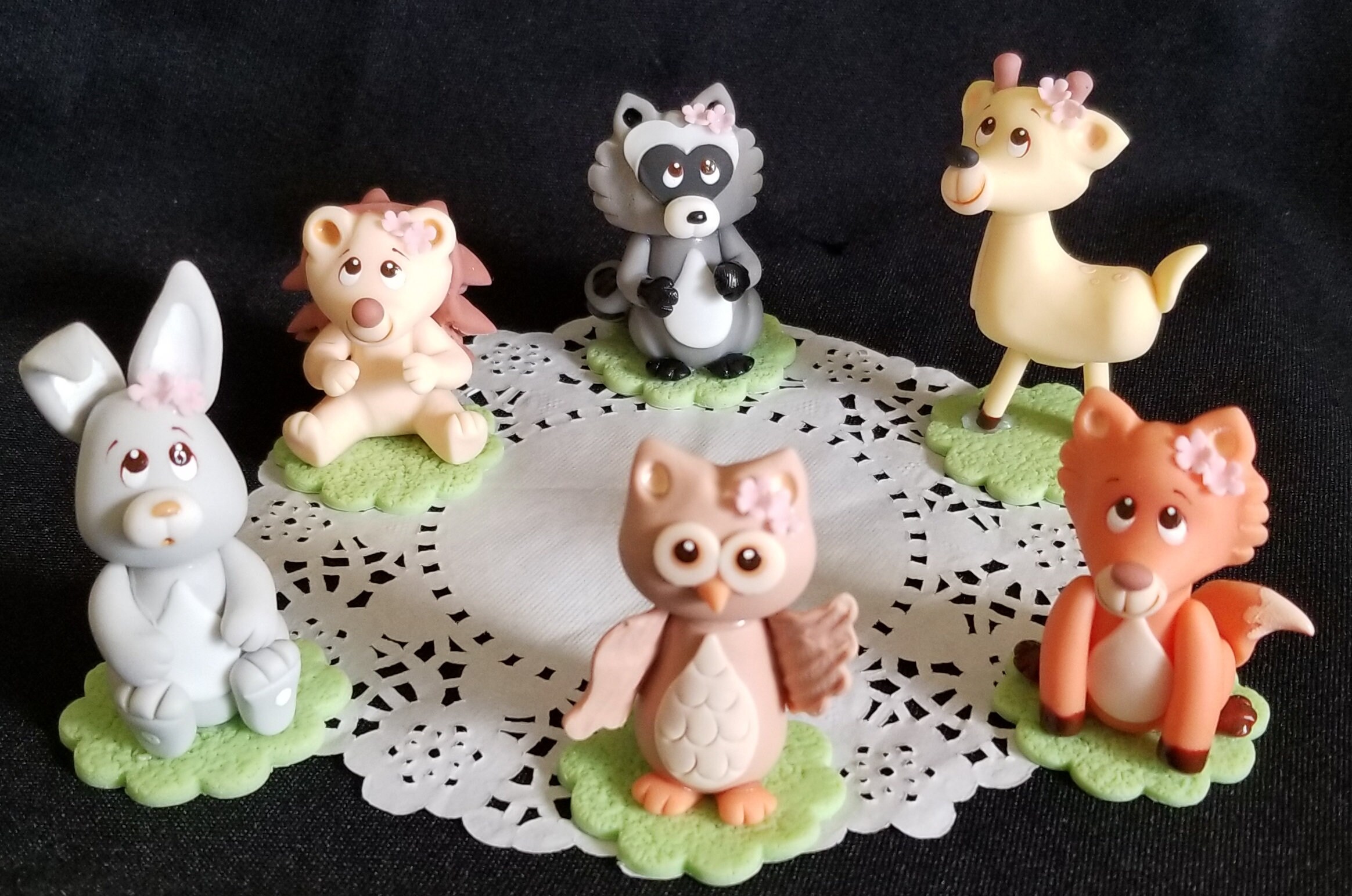 Forest Baby Shower, Woodland baby Animals, Forest Friends Cake Topper, Woodland Cake Decoration, Baby Animals Topper, Fox Racoon Bunny Deer