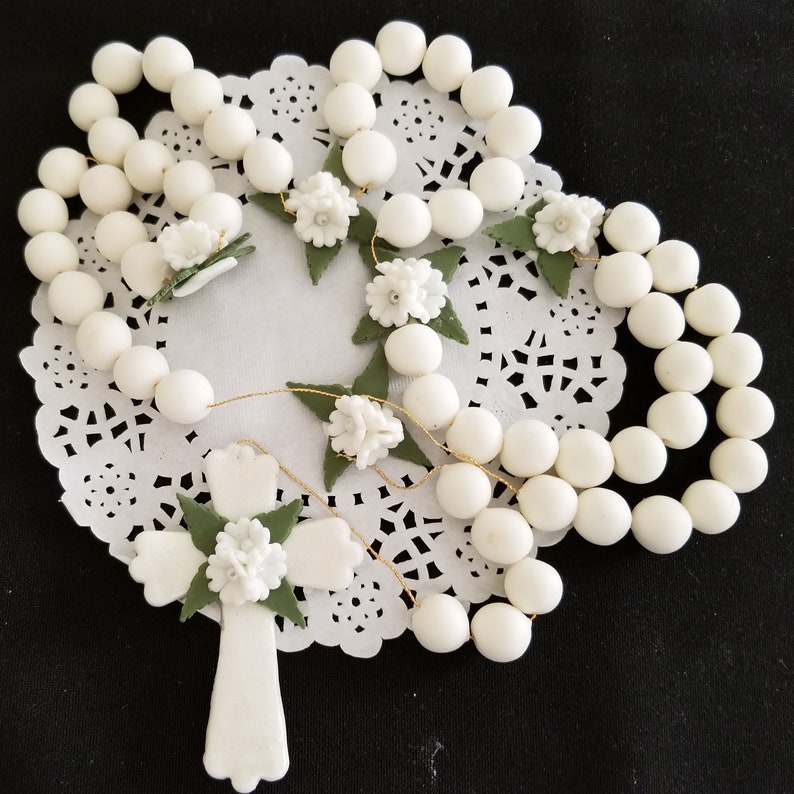 Rosary Cake Topper, Rosary for Cakes, Communion Decoration, Recu Rosary Cake Topper, Rosary for Cakes, Communion Decoration, Recu