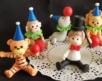 Birthday Cake Topper, Circus Party, Clowns, 1st Birthday Party, Clown Cake Decoration, Circus Clown, Circus Animal Set, Circus Carnival