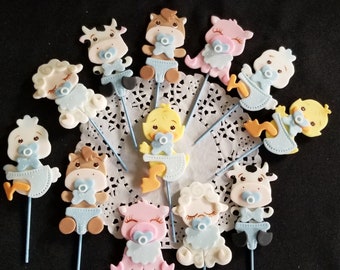 Farm Animal Cake Topper, Farm Cake Topper, Cowboy Cake, Farm Baby Shower, Farm Baby Animal, Farm Cake Decoration, Farm Animal, Farm Birthday