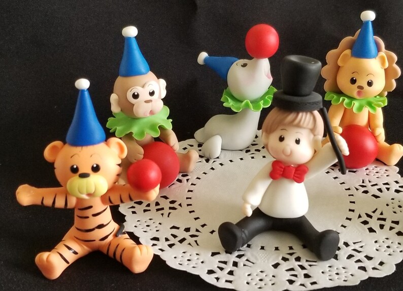 Birthday Cake Topper, Circus Party, Clowns, 1st Birthday Party, Clown Cake Decoration, Circus Clown, Circus Animal Set, Circus Carnival Red Blue Green