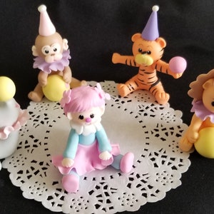 Birthday Cake Topper, Circus Party, Clowns, 1st Birthday Party, Clown Cake Decoration, Circus Clown, Circus Animal Set, Circus Carnival image 7