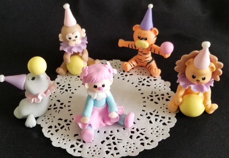 Birthday Cake Topper, Circus Party, Clowns, 1st Birthday Party, Clown Cake Decoration, Circus Clown, Circus Animal Set, Circus Carnival image 7