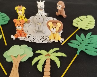 Safari Cake Topper, Dschungel-Dekoration, Safari-Kuchendekoration, Safari-Geburtstagsfeier, Dschungeldekoration, Dschungel-Geburtstag, Dschungeltier-Set