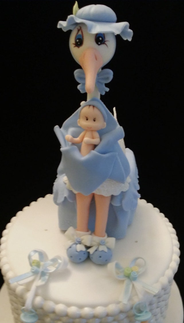 Pink Stork Baby Shower Cake Topper Blue Stork Topper Stork Cake Pink Stork Baby Shower Cake Topper Blue Stork Topper Stork Cake