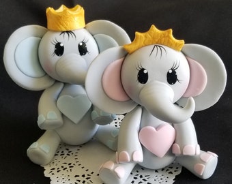 Elephant Cake for Girls in Pink , Elephant Theme Baby Shower Centerpiece, Pink and Gray, Baby Elephant Decoration, Pink Elephant Cake Topper