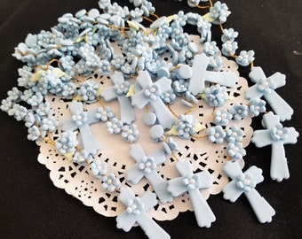 Baby Girl Baptism Favors, Baptism Rosary Favor, Rosaries in White, Pink or Blue, Mini Rosaries Favors, Baptism Mini Rosary, Baby Boy Baptism