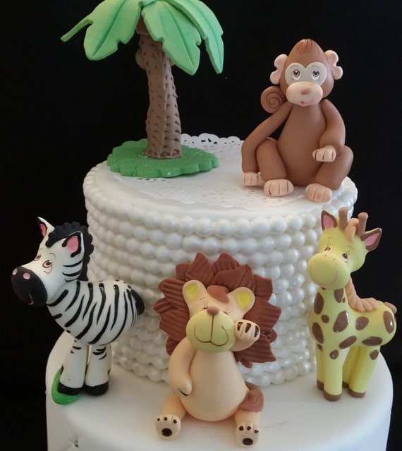 Jungle Safari Animal Cake Topper Monkey Jungle Cake Topper Jungle Shower Safari De Gateau Lion Girafe