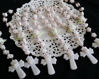 White Rosaries Favor, First Communion Favor, Mini Rosary Favor, Baby Baptism Favor, Boy Baptism Favors, Mini Rosaries Favors, Baptism Rosary