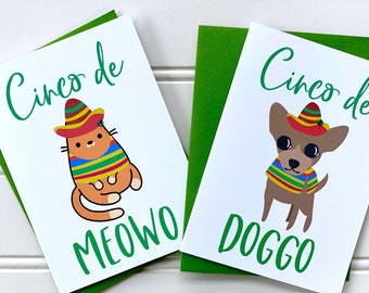 Cinco de Mayo Card, Cat Card, Dog Card, Funny Cat Card,  Funny Dog Card, Funny Cards, Best Friend, Sister, Brother, Niece, Nephew, Daughter