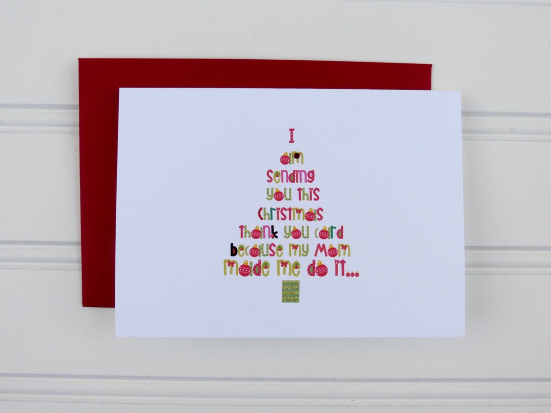 Christmas Thank You Card Christmas Gift Thank You Card Funny Etsy