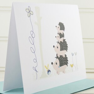 Hedgehog Card, Hedgehogs Card, Hello Card, Thinking of You Card, Just Because Card, Mom, Dad, Grandmother, Grandfather, Hedgehog Family Card image 5