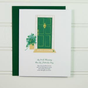 St. Patricks Day Card, St. Patrick's Day, Irish Blessing, New Home, Cute Card, Custom Card, New Apartment Card, New House, Good Luck, Prayer image 1
