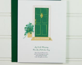 St. Patricks Day Card, St. Patrick's Day, Irish Blessing, New Home, Cute Card, Custom Card, New Apartment Card, New House, Good Luck, Prayer