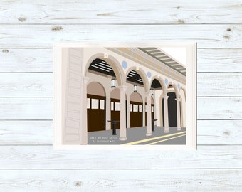 Open Air Post Office, Post Office Art Print, USPS Art Print, Post Office Illustration, Downtown St Pete Print, Original Art, St Pete Florida