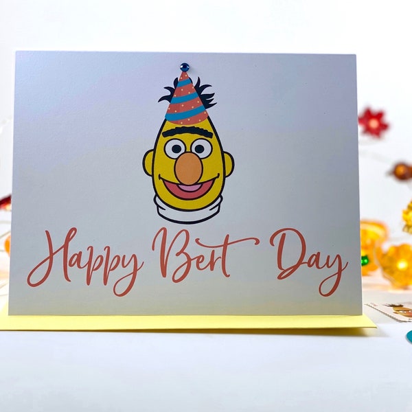 Sesame Street Card, Sesame Street Birthday Card, Funny Birthday Card, Bert Birthday Card, Bert Card, Child Card, Grandson, For Him, Kid Card