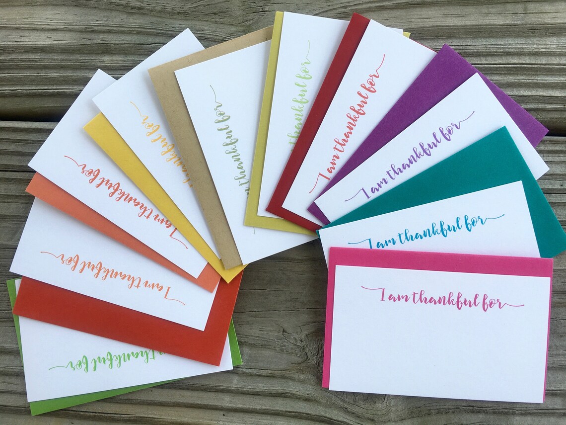 I Am Thankful Mini Cards Thank You Mini Cards Thankful Etsy