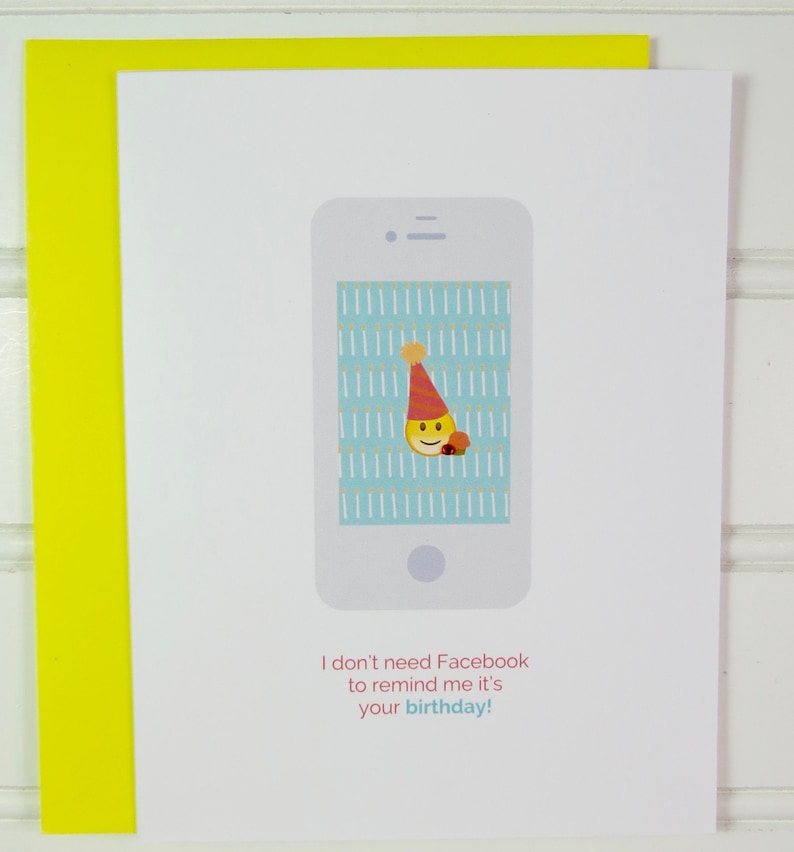 Facebook Birthday Card Funny Card Emoji Best Friend Boss | Etsy