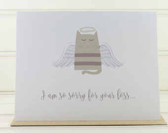 Cat Sympathy Card, Pet Sympathy Card, Cat Death Card, Cat Grief Card, for Cat Mom, Cat Dad, Cat Owner, Thinking of You Card, Cat Loss Card