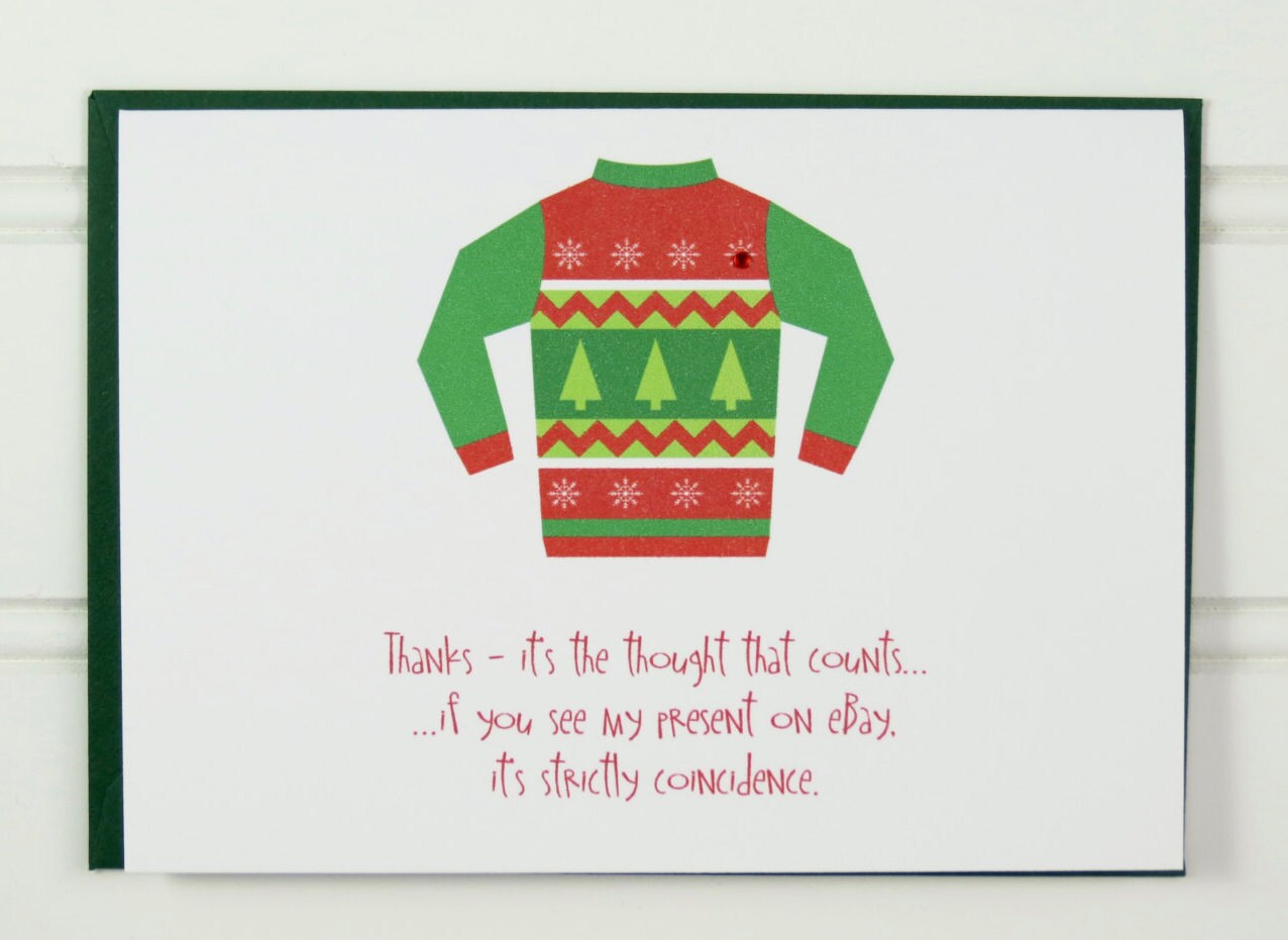 Christmas Thank You Card Funny Card Holiday Thank You Card - Etsy