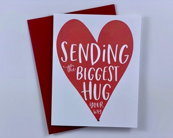 Hug Card, Get Well Card, Paper Hug Card, Thinking of You Card, Friendship Card, Just Because Card, Biggest Hug Card, Empathy Card, Hugs Card