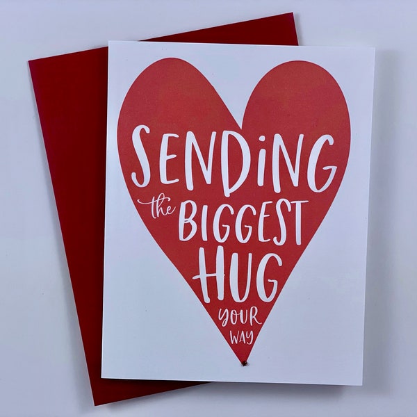 Hug Card, Get Well Card, Paper Hug Card, Thinking of You Card, Friendship Card, Just Because Card, Biggest Hug Card, Empathy Card, Hugs Card