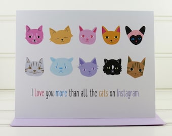 Cats Card, Funny Cat Card, I Love You Card, Just Because Card, Thinking of You Card, For Cat Owner, For Cat Mom, For Cat Dad, from the Cats