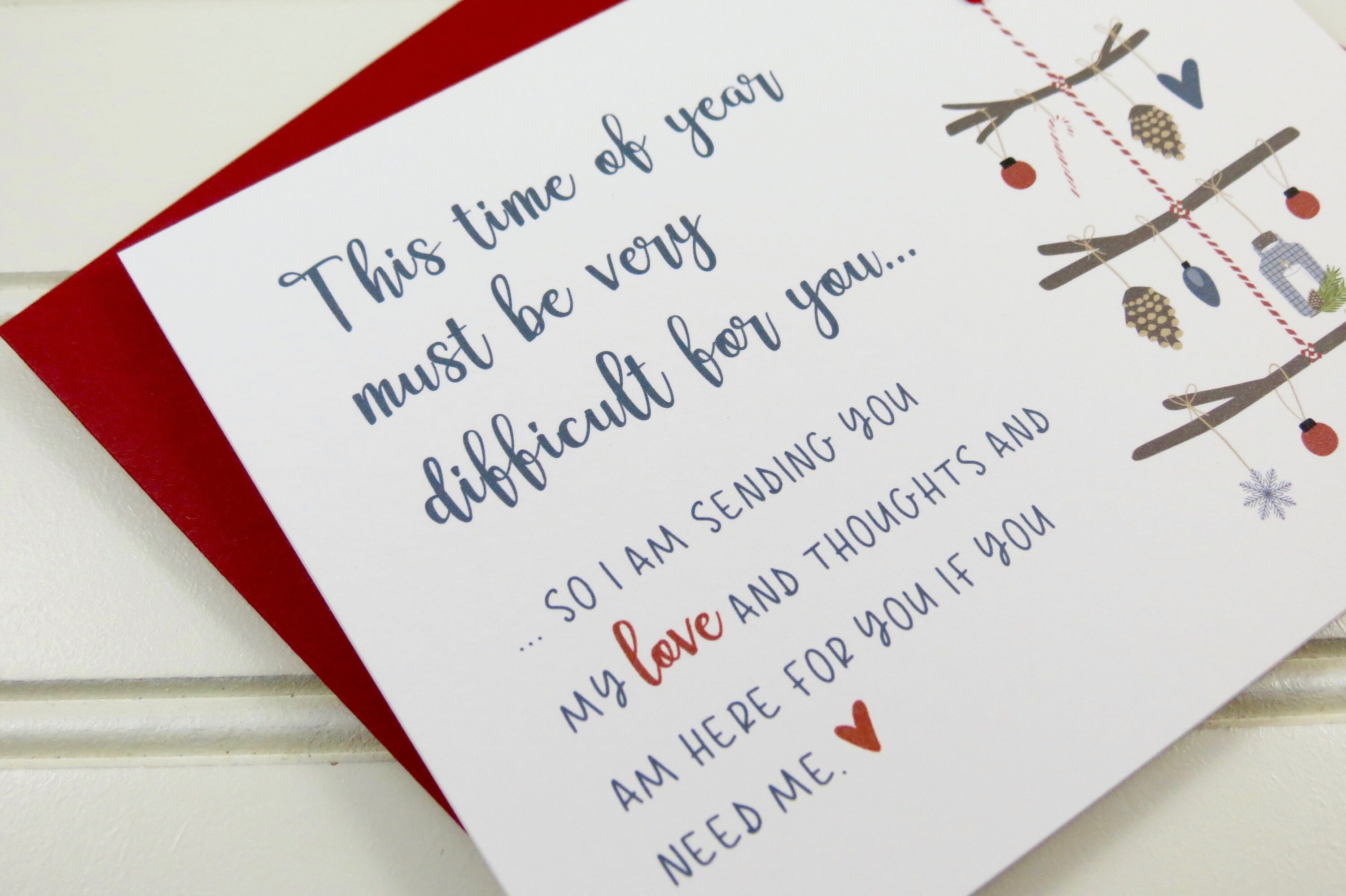 Christmas Grief Card Grief Card Empathy Card Sympathy Card Etsy