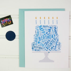 Birthday Cake Card, Blue Birthday Card for Dad, Father, Husband, Son, Brother, Nephew, Uncle, Cousin, Friend, Godfather, BFF, Boss, Coworker image 5