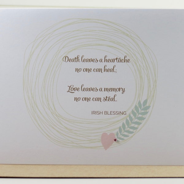 Sympathy Card, Grief Card, Bereavement Card, Condolence Card, Loss Card, Death Card, Thinking of You Card, Irish Blessing, Deepest Sympathy