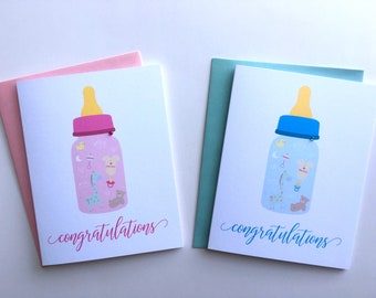 New Baby Card, New Baby Boy Card, New Baby Girl Card, Baby Congratulations, Congratulations Baby, Mom, Dad, Grandparents, Baby Shower Card