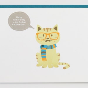 Cat Fathers Day Card, Coolest Cat Dad Ever, Pet Dad, Cat Dad, Custom Cat Card, Cat Lover, Cat Owner, From the Cat, for Dad, Husband, Pet Dad image 1