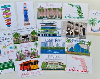 St Pete Florida Cards, St Pete Postcards, St Petersburg Postcards, Saint Pete, St Pete Landmarks, St Pete Museums, St Petersburg Florida