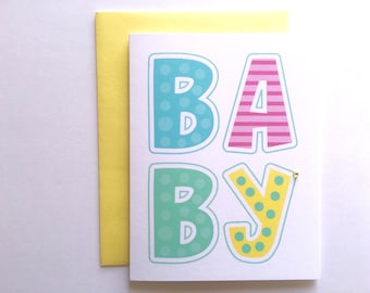 Baby Card, New Baby Card, Baby Congratulations, Congratulations Baby, New Mom, New Dad, New Parents, Baby Shower Card, Baby Boy, Baby Girl
