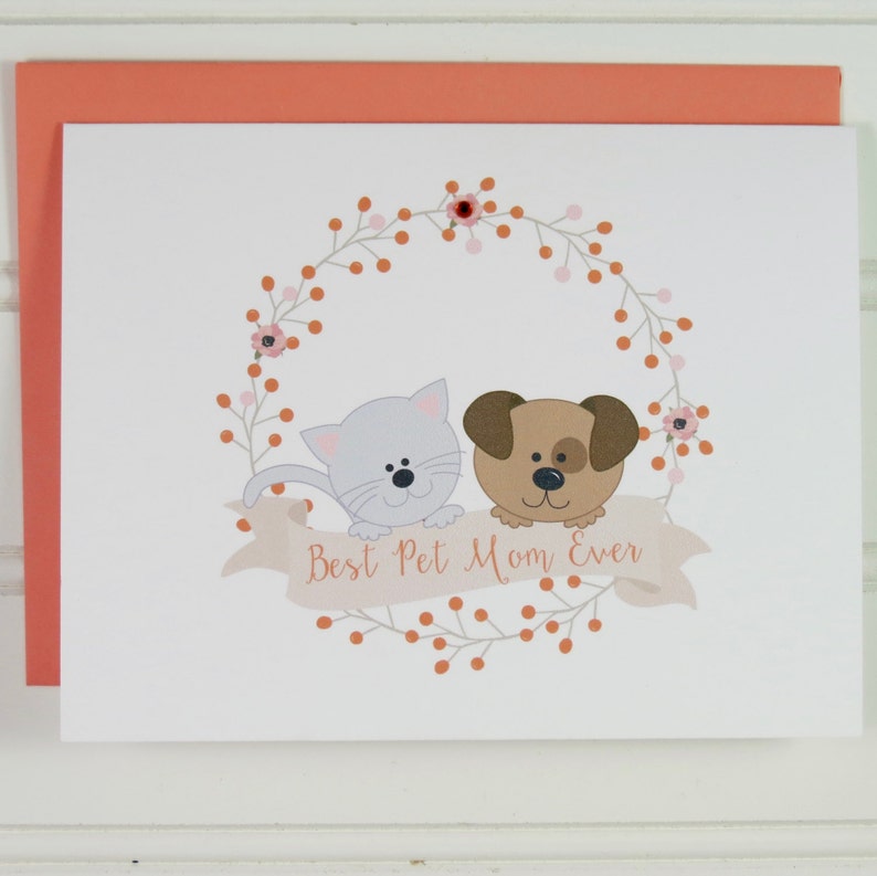 Pet Mothers Day Card Mothers Day Card Cat Mom Dog Mom Pet | Etsy