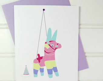 Piñata Birthday Card, Cinco de Mayo Card, Mexican Theme, Custom Birthday Card, Festive Birthday, Mexican Birthday Card for Her, Him, Friend