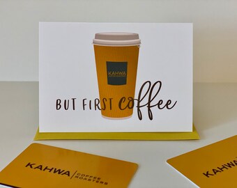 Kahwa Coffee Card, Coffee Cards, But First Coffee, Kahwa Coffee, St Petersburg, Florida, Set of 4 Cards, Vacation Rental Cards, St Pete FL