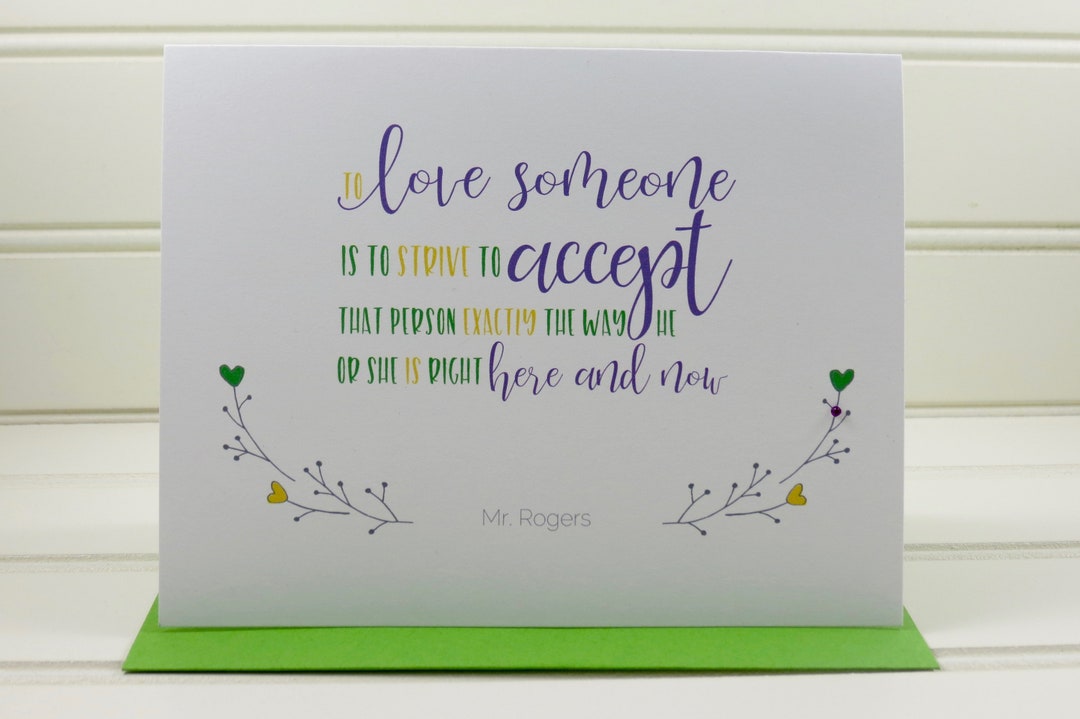 Mr Rogers Quote Mister Rogers Card to Love Someone is to Etsy