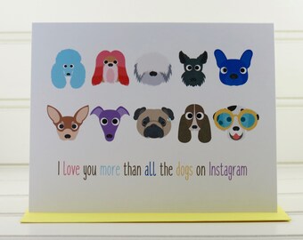 Dogs Card, Funny Dog Card, I Love You Card, Just Because Card, Thinking of You Card, For Dog Owner, For Dog Mom, For Dog Dad, from the Dogs