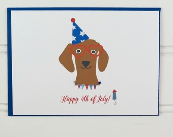 4th of July Card, Fourth of July, Dog Card, Happy 4th of July, from the Dog, Funny Card, for Dog Owner, Mom, Dad, Friend, Aunt, Cute Card