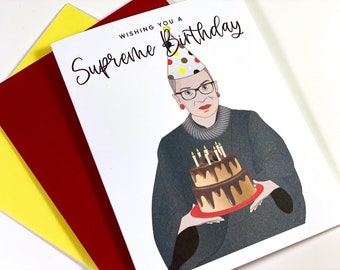 Tarjeta de cumpleaños de Ruth Bader Ginsburg, tarjeta de cumpleaños RBG, tarjeta RBG, tarjeta Ruth Bader Ginsburg, cumpleaños de abogado, amiga, sobrina, hermana, feminista